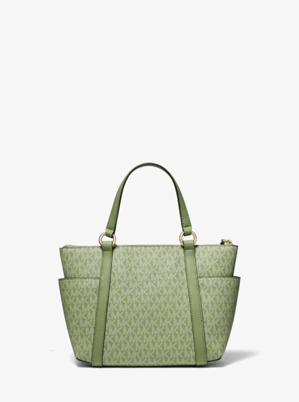 Damske Prenosná Taška Michael Kors Sullivan Small Logo Top-Zip Svetlo Olivovo Zelená - Kabelky Michael Kors Obchod | CTFSK-5618